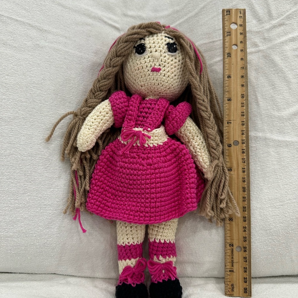Handmade Pink Crochet Doll